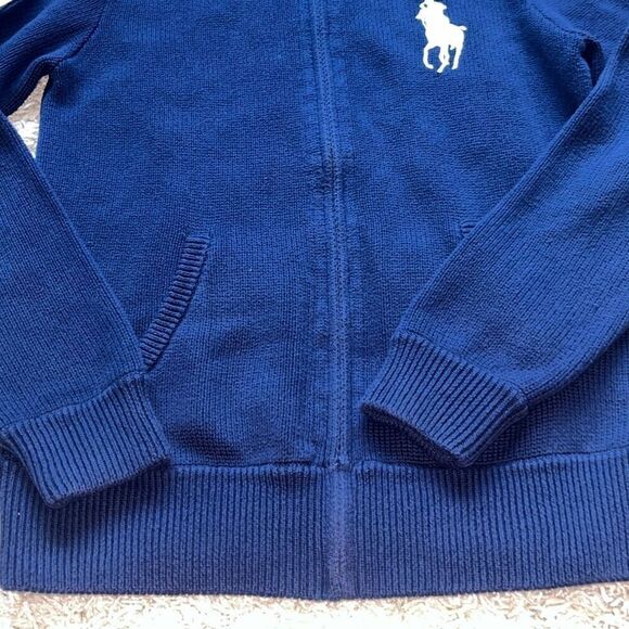 Ralph Lauren Polo BIG PONY Full Zip Sweater Jacket  NAVY/WHITE Boys XL - Picture 6 of 16